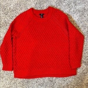 Red Cable Knit Sweater